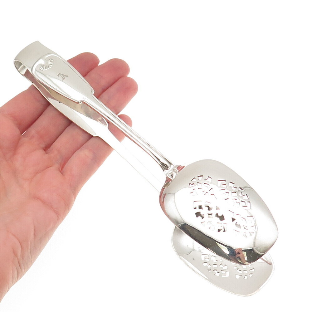 Tiffany & Co. 925 Sterling Silver Antique 1871 Palm Large Ice Serving Tongs